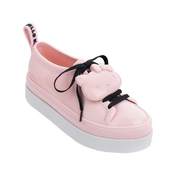 Melissa x Sanrio Hello Kitty Pink Platform Sneakers Lace Up Rubber Low US 6 - Picture 1 of 7